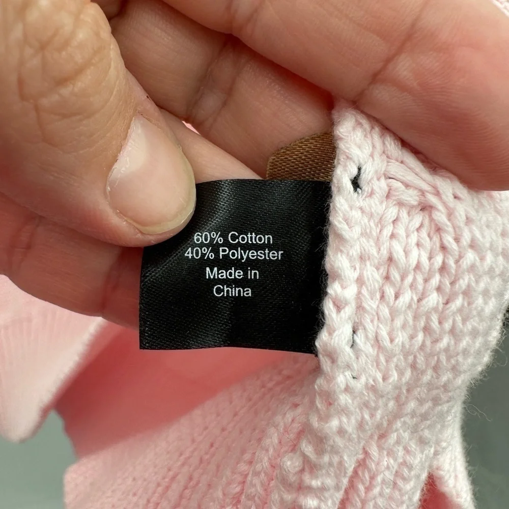 NWT 18/20 LANE BRYANT cable knit pink V neck cotton classic plus size sweater - Picture 6 of 9